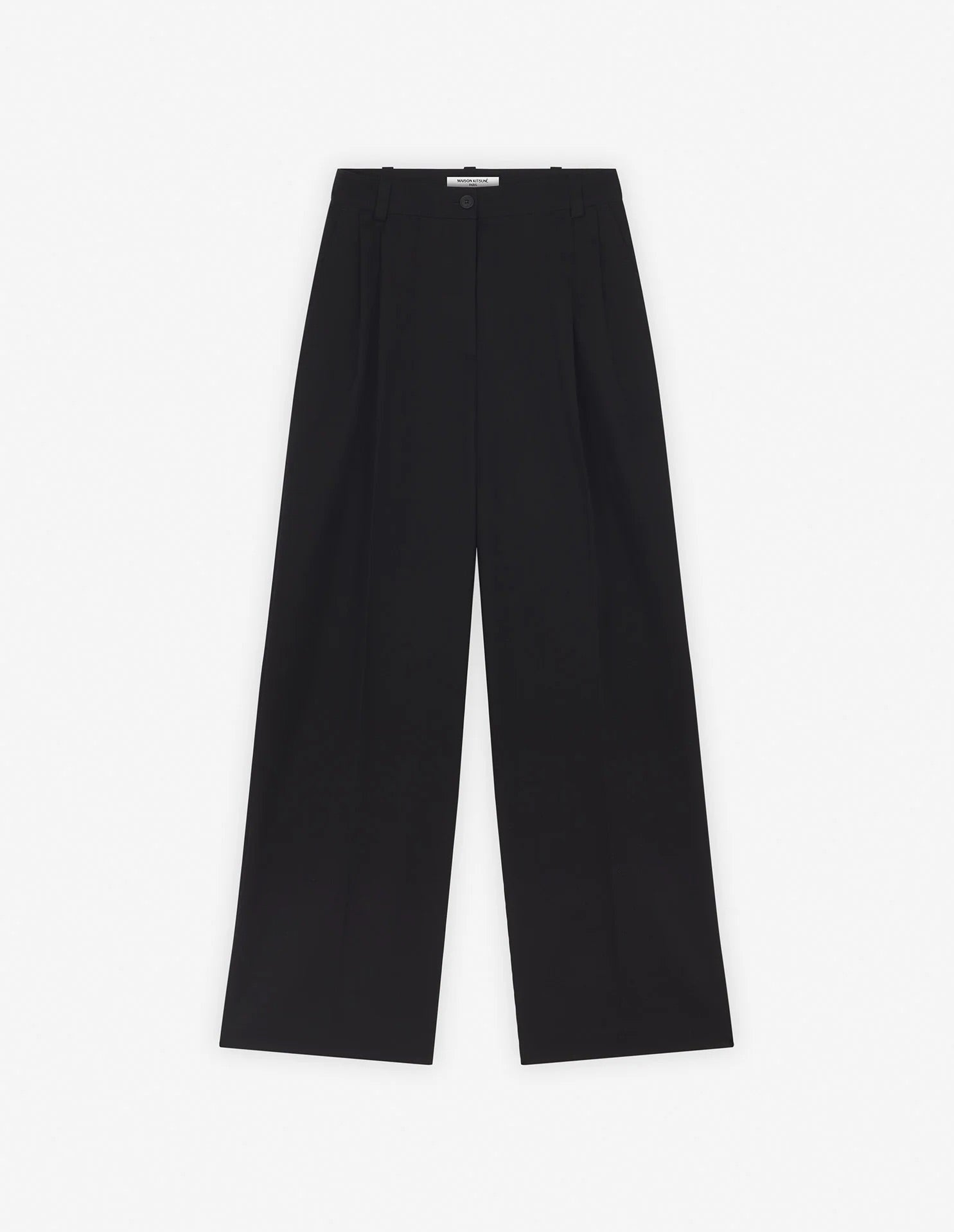 Double pleated pants, black