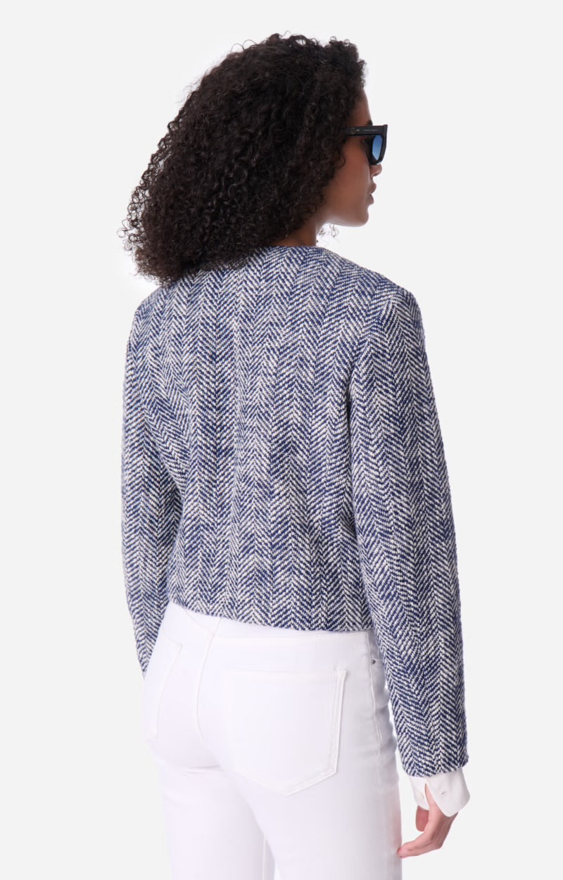 Deana short jacket blue/white