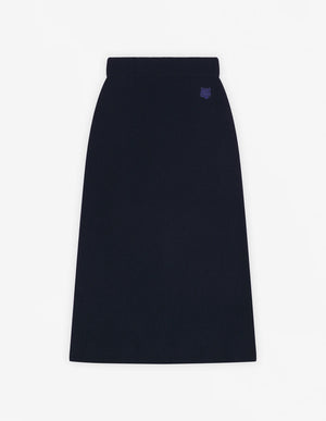 Bold fox long ribbed skirt, ink blue