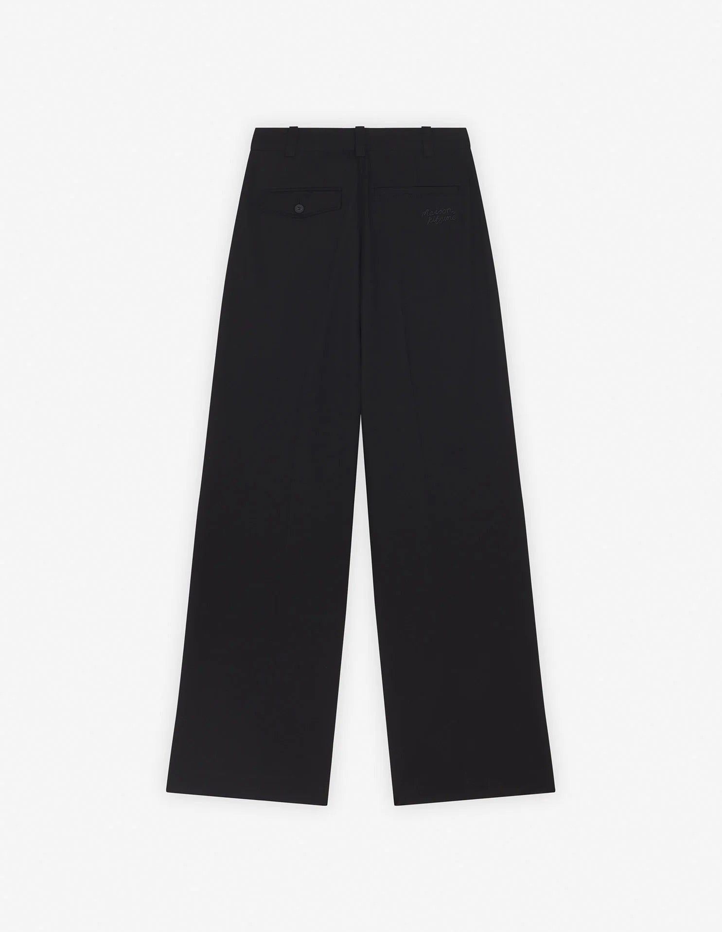 Double pleated pants, black