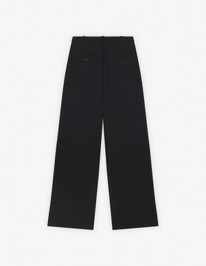 Double pleated pants, black