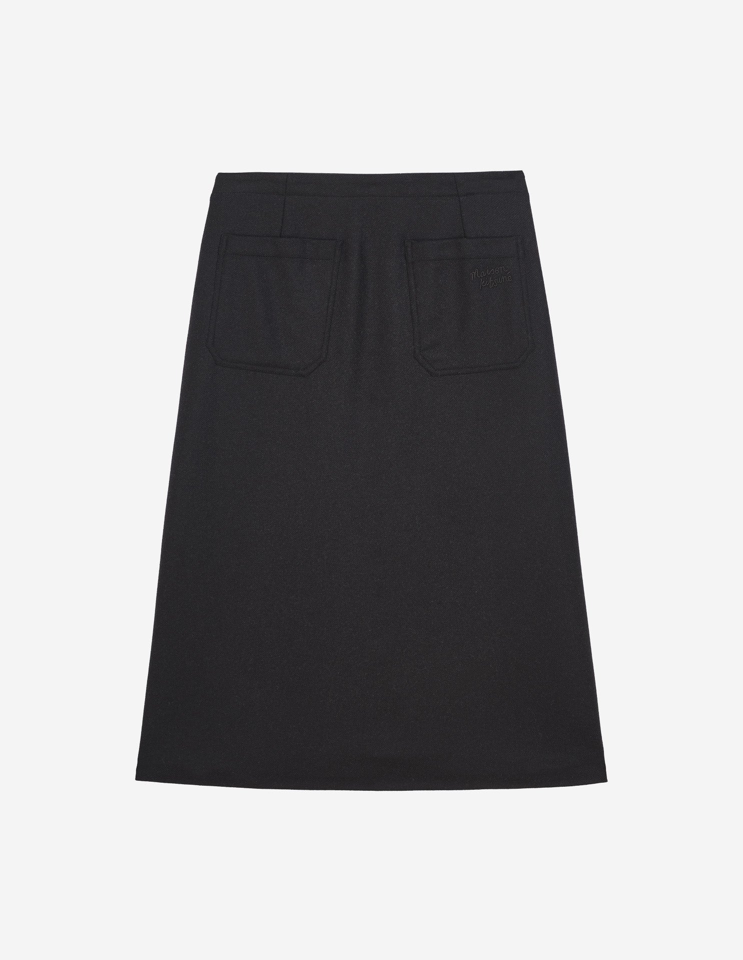 Snaps midi skirt, black