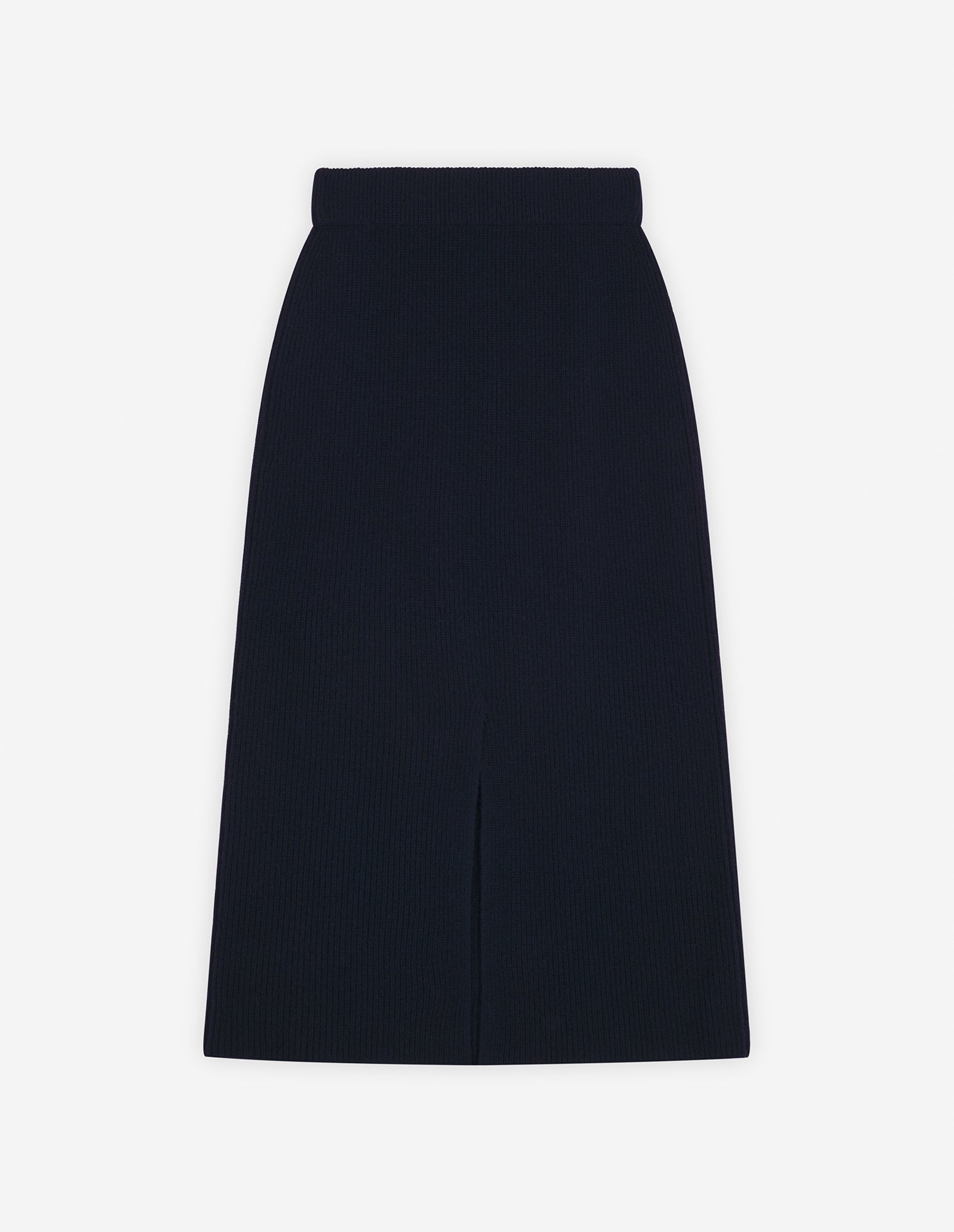 Bold fox long ribbed skirt, ink blue