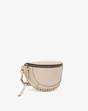 Skano grained leather belt bag, light beige