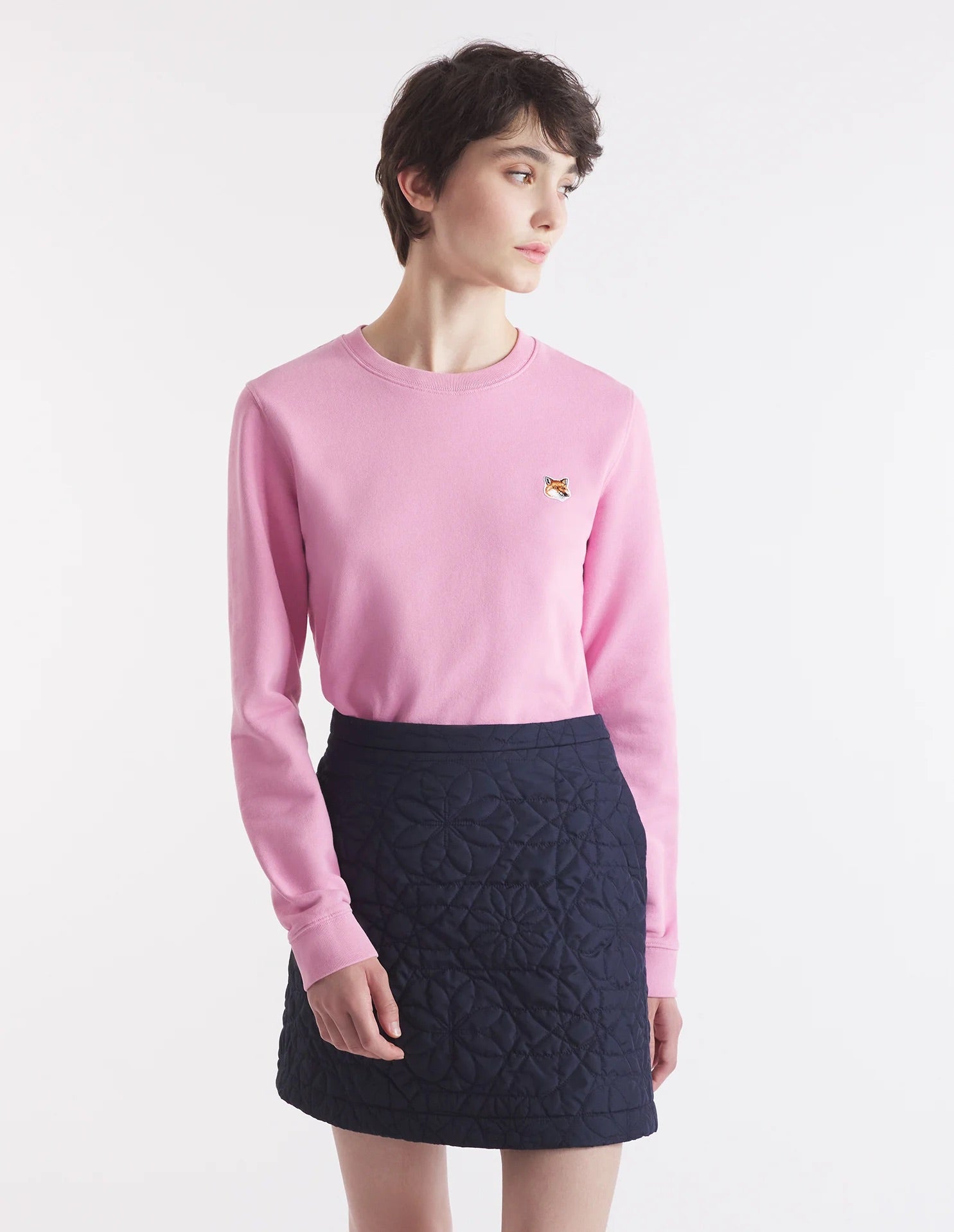 Fox head patch reg sweatshirt, Fae Pink